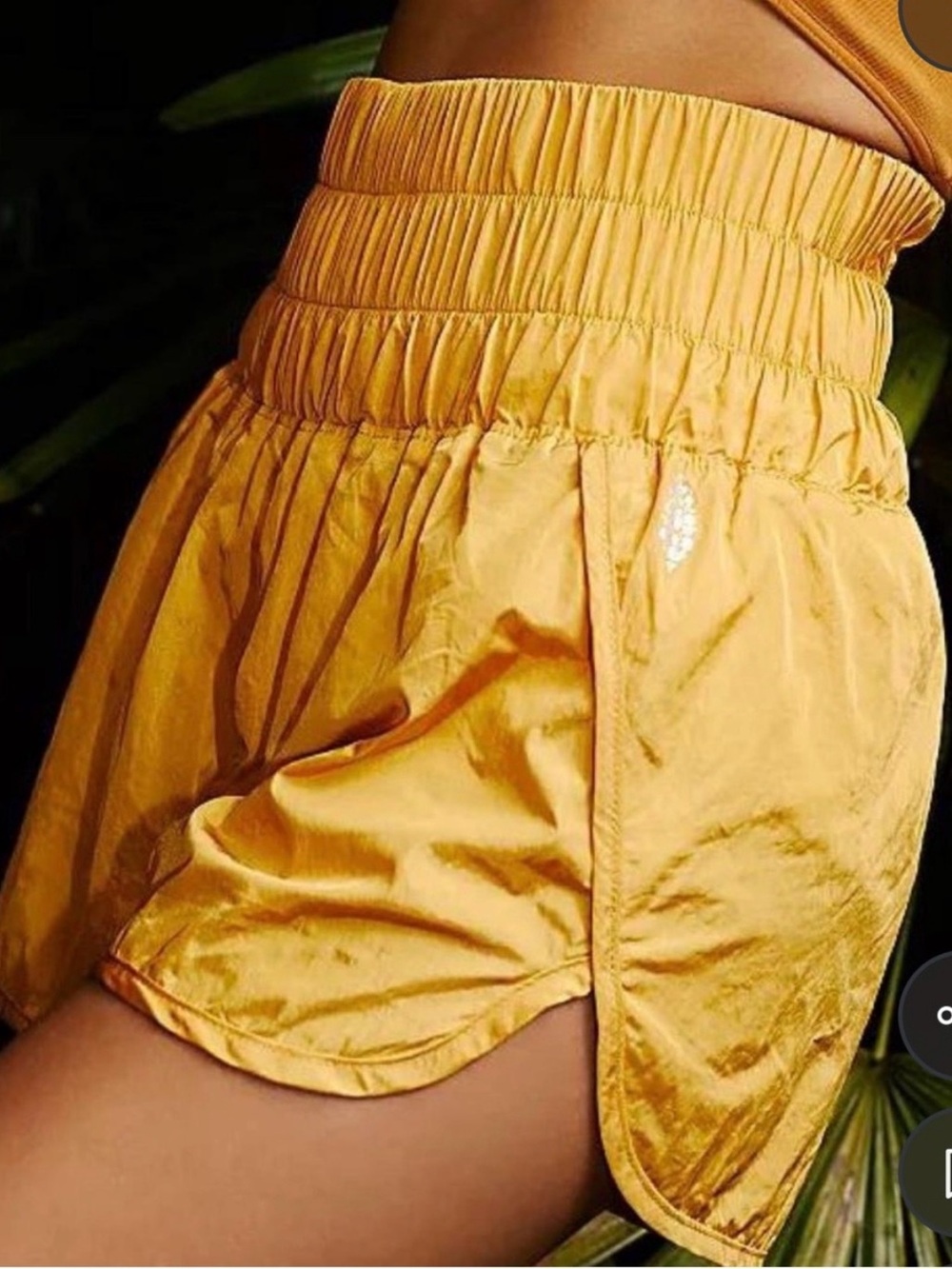 FP Movement by Free People Gold High-Waist Smocked Athletic Shorts
Like New